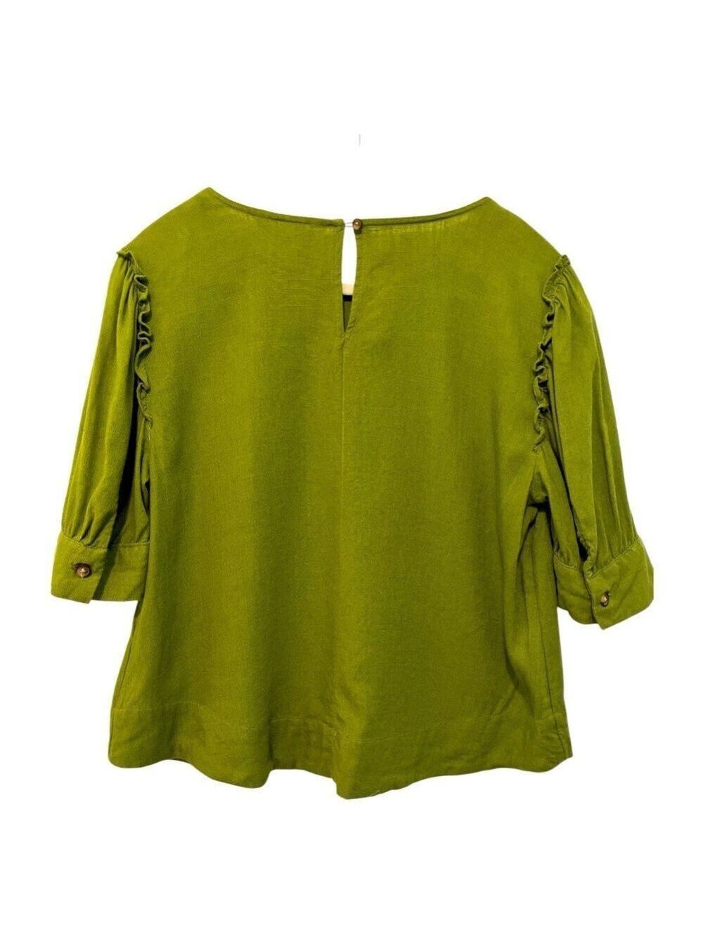 Lauren Conrad Puff Sleeve Popover Short Sleeve Top Size Medium - Picture 3 of 9